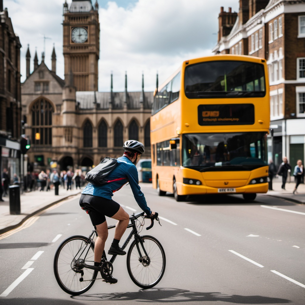 Cycling in a UK city as a sustainable transport option.