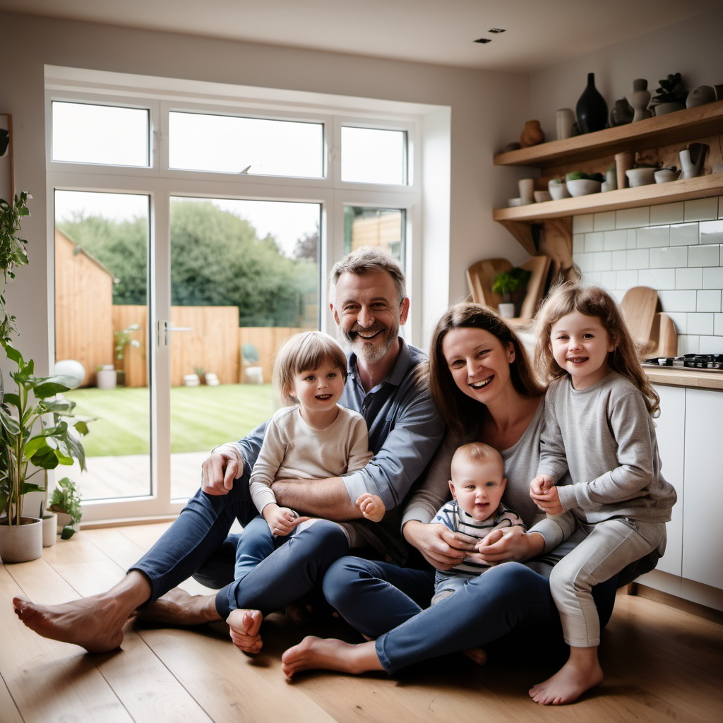 Family living sustainably in the UK.